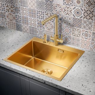 Мойка для кухни Milacio Denia 59 Steel MC.77498 брашированное золото